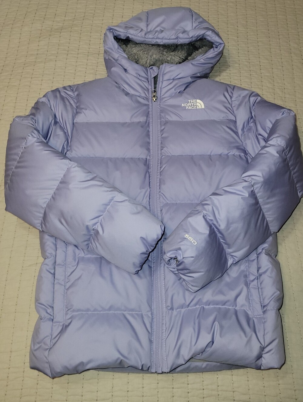 The North Face Kids Moondoggy Sweet Lavender Hooded Puffer Jacket